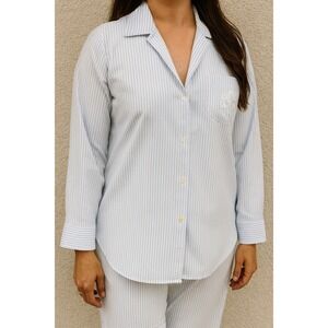Lauren Ralph Lauren Blue and White Striped Pajama TOP